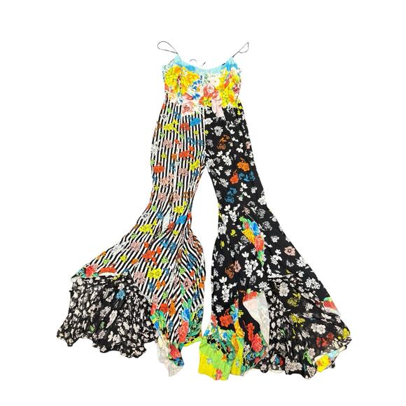 Versace Capsule Jumpsuit IT 44 US 8 Viscose Shalom Harlow Runway Floral RARE - Picture 4 of 16